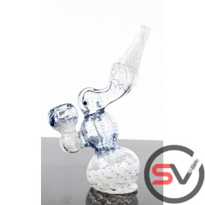 PAINTED LACE DESIGN BIRD BUBBLER 7inch